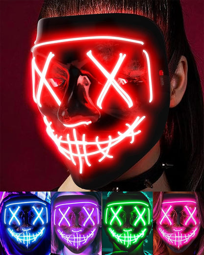Scary Halloween Mask, LED Mask Light Up Purge Mask Costume - PuriLite