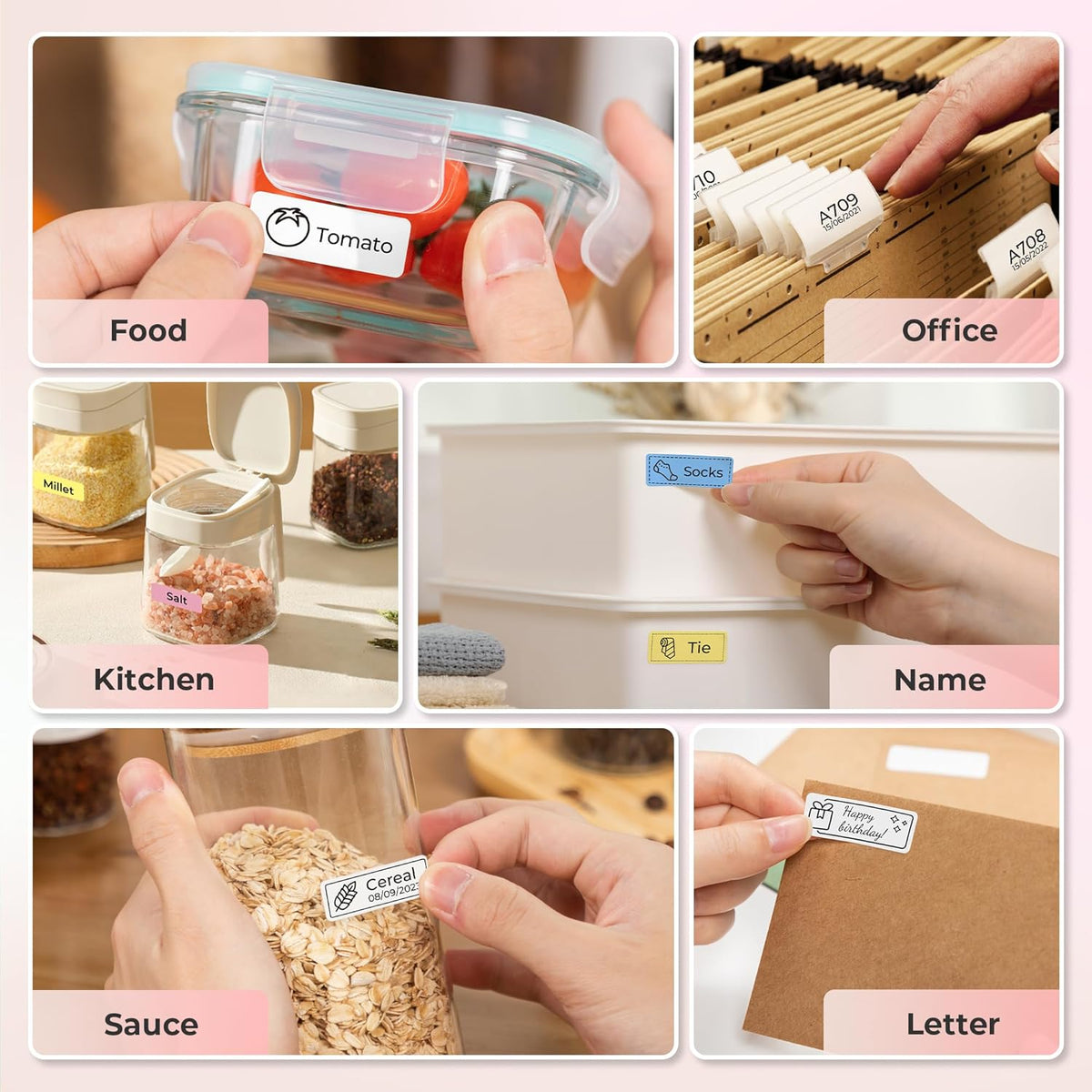 Nelko Label Maker Machine with Tape, P21 Portable Bluetooth Label Printer, Wireless Built-in Cutter Sticker Maker Mini Label Makers with Multiple Templates for School Organizing Office Home, White - PuriLite