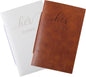 2 Pcs Wedding Vow Books His and Hers Vow Books Vow Notebook for Wedding Vows Journal Wedding Day Officiant Book 5.9 x 3.9 Inch, Bridal Shower Gifts, Wedding Keepsake, 50 Pages/Pcs (White, Brown) - PuriLite