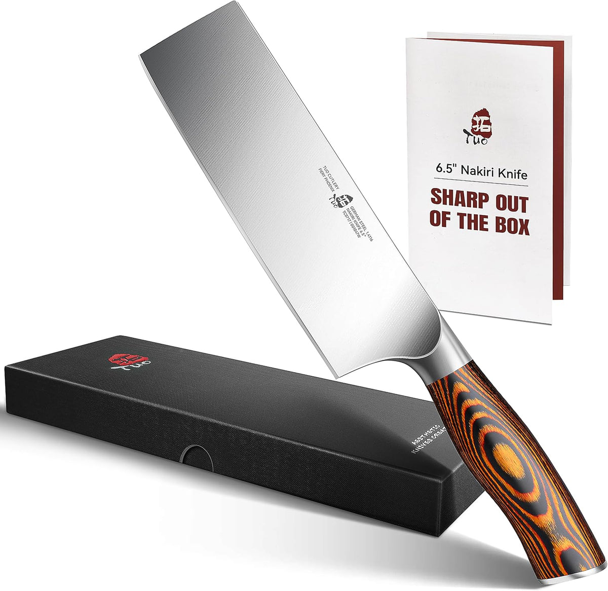 TUO Boning Knife - Razor Sharp Fillet Knife - High Carbon German Stainless Steel Kitchen Cutlery - Pakkawood Handle - Luxurious Gift Box Included - 7 inch - Fiery Phoenix Series - PuriLite