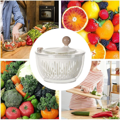 Salad Spinner,Lettuce Dryer 4.5L - Container with Non-Slip Base Bowl Strainer Storage for Kitchen Fruit Vegetable Refrigerator - PuriLite