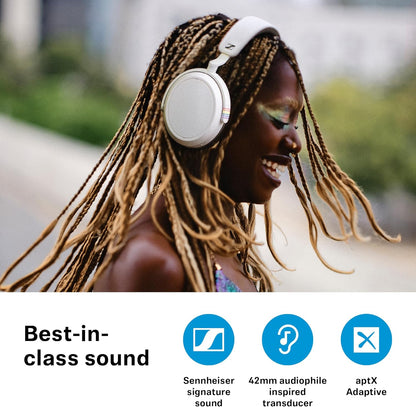 Sennheiser Consumer Audio Momentum 4 Wireless Headphones - Bluetooth Headset for Crystal-Clear Calls with Adaptive Noise Cancellation, 60h Battery Life, Customizable Sound - Pride - PuriLite