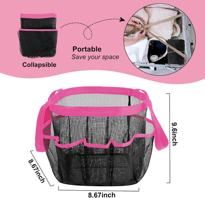 Attmu Mesh Shower Caddy Portable for College Dorm Room Essentials with 8 Pockets, Hanging Shower Caddy Basket Tote Bag Toiletry Accessories for Bathroom - PuriLite