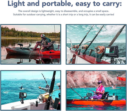 ZAWELIYO Fish Finder Mount Holder Rack 360 Degree Rotatable Height Adjustable Shock for Kayaks Canoes Accessories - PuriLite