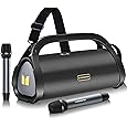 Monster Adventurer Max Bluetooth Speaker with Two Wireless Microphones, IPX7 Waterproof Outdoor Speakers with 100W Powerful Stereo Sound, Portable Bluetooth Speakers for Home, Camping, Silver - PuriLite