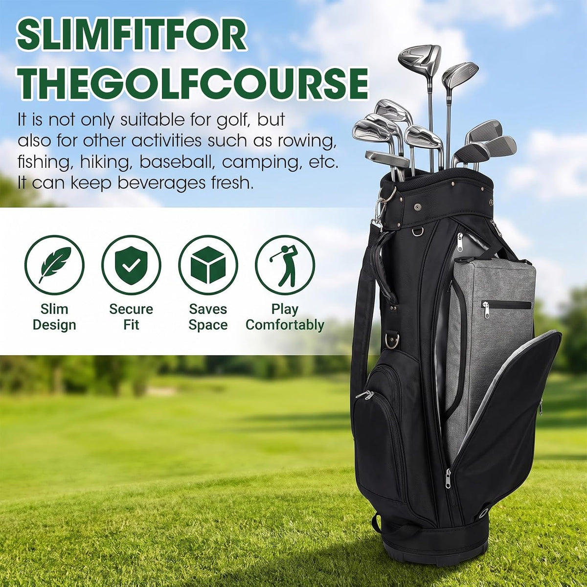 Golf Cooler Bag, Golf Gifts for Men, 6 Can Beer Sleeve