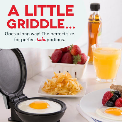 DASH Mini Maker Electric Round Griddle for Individual Pancakes, Cookies, Eggs & other on the go Breakfast, Lunch & Snacks with Indicator Light + Included Recipe Book - Aqua,4 Inch - PuriLite