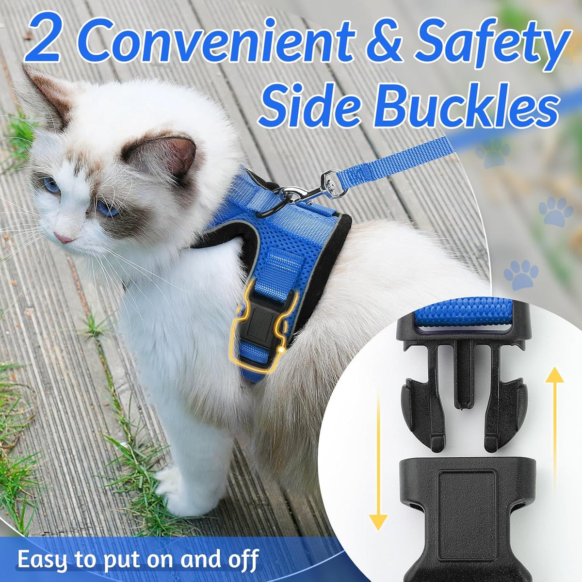 rabbitgoo Cat Harness and Leash for Walking, Escape Proof Soft Adjustable Vest Harnesses for Small Medium Cats, Easy Control Breathable Reflective Strips Jacket, XS, Black - PuriLite