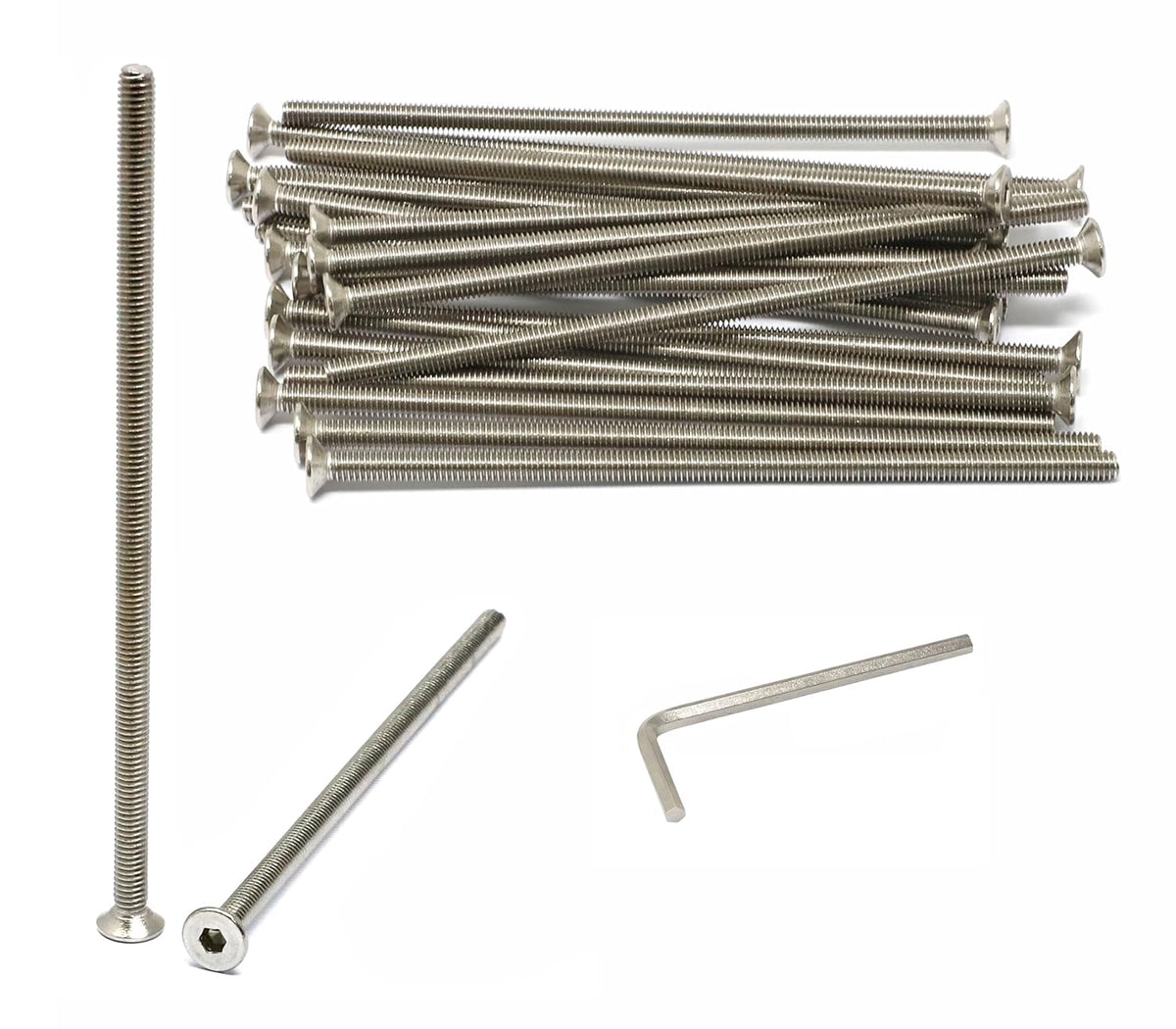 iexcell 5 Pcs M8 x 80mm Thread Pitch 1.25 mm Stainless Steel 304 Hex Socket Flat Head Cap Screws Bolts Kit - PuriLite