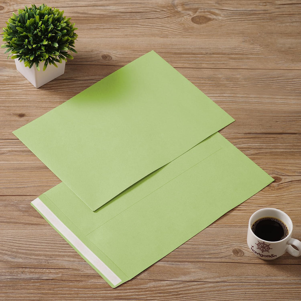 Tanshuqin 9" x 12.75" Self-Seal Catalog Envelopes 32lb Kraft Envelopes for Invitation Cards, Organizing and Storage, Pictures, Photos, Documents (100 PCS) - PuriLite