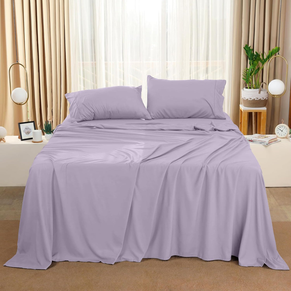 Utopia Bedding Queen Bed Sheet Set - 4 Piece Bedding - Soft Brushed Microfiber Fabric - Shrinkage & Fade Resistant - Easy Care (White) - PuriLite