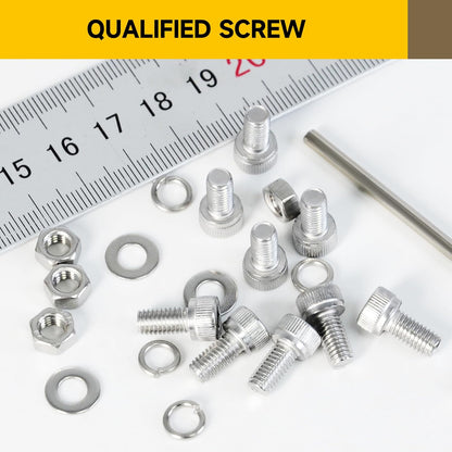 Mywish 900Pcs Metric Screw Assortment, M3 M4 M5 M6 Screw Assortment Kit 304 Stainless Steel Hex Socket Button Head Socket Cap Metric Screws Bolts & Flat Washers/Nuts/Hex Wrenches 16 Sizes 8MM to 20MM - PuriLite