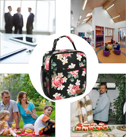 Lunch Box for Men Women Adults Small Lunch Bag for Office Work Picnic - Reusable Portable Lunchbox, Black - PuriLite