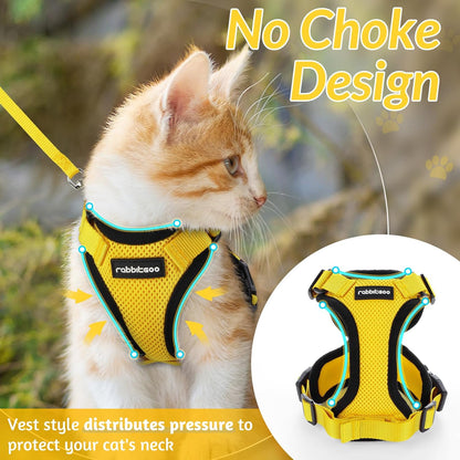 rabbitgoo Cat Harness and Leash for Walking, Escape Proof Soft Adjustable Vest Harnesses for Small Medium Cats, Easy Control Breathable Reflective Strips Jacket, XS, Black - PuriLite