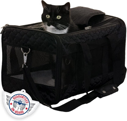 Sherpa Original Deluxe Travel Bag Pet Carrier, Airline Approved & Guaranteed-On-Board - Mesh Panels & Spring Frame, Locking Safety Zippers, Machine Washable Liner - Charcoal Gray, Medium - PuriLite
