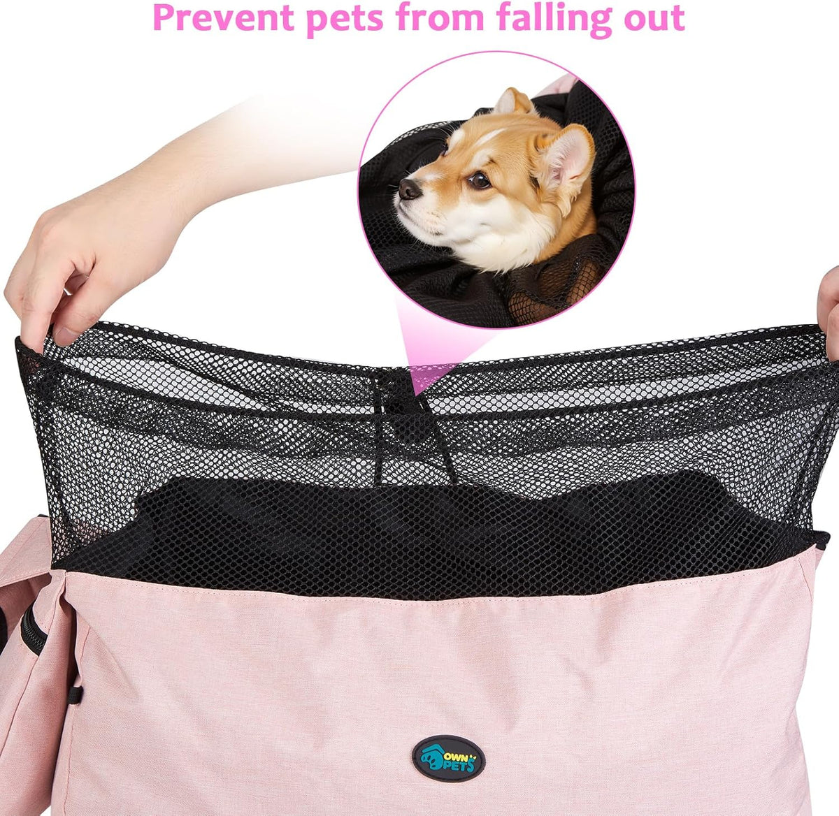 Ownpets Pet Dog Sling Carrier Bag Adjustable Padded Strap Dog Hand Free Safe Mesh Pet Carrier for Small Medium Dog Cat, Fit 10lbs up to 20 Pounds - PuriLite