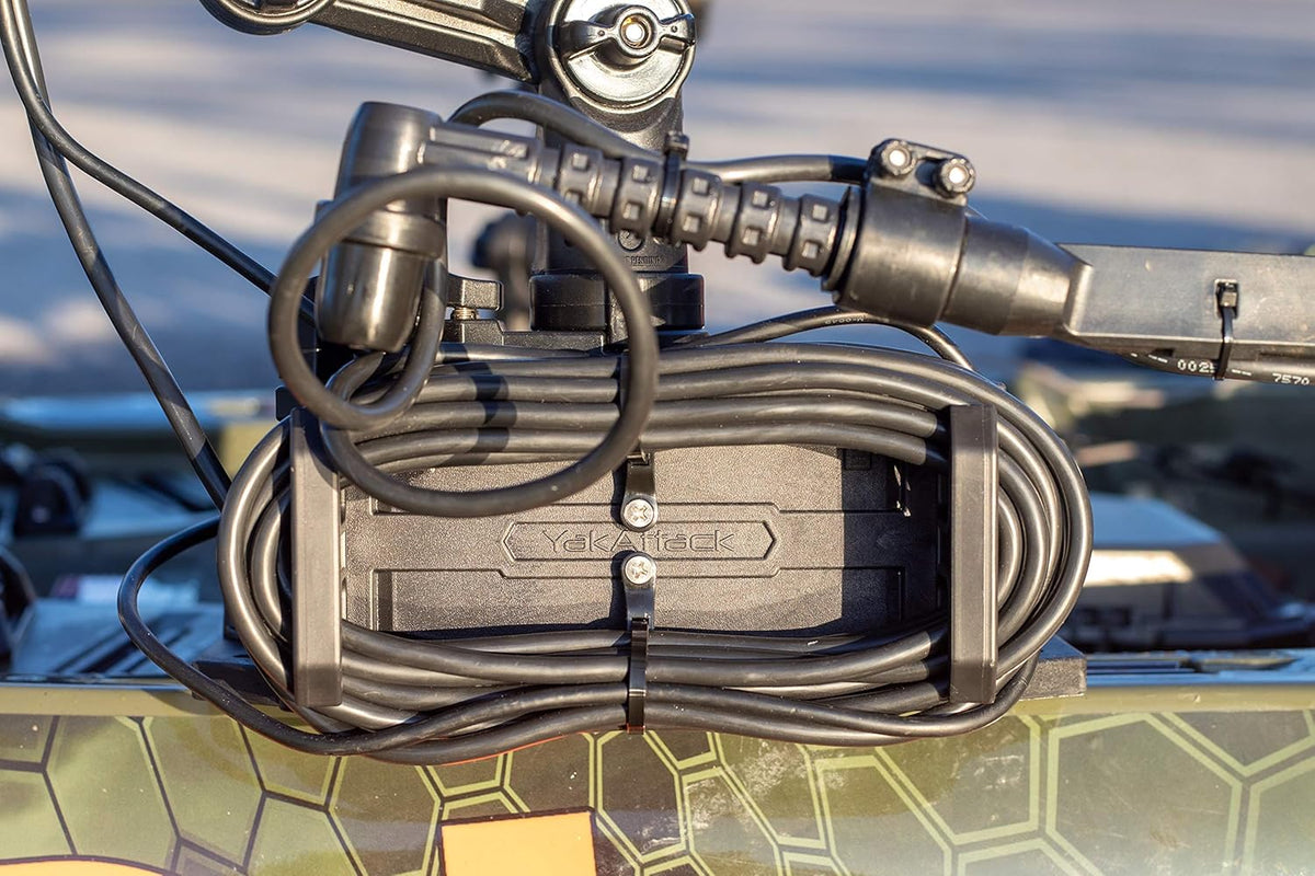 YakAttack CellBlok Track Mounted Battery Box for Fish Finders | Quick-Release Battery Storage & Mounting Platform | Fits GearTrac & Most Kayak Track Systems | Made in USA - PuriLite