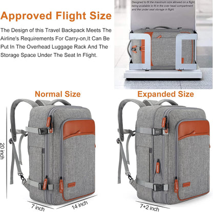 Lumesner Carry on Backpack, Extra Large 40L Flight Approved Travel Backpack for Men & Women - PuriLite