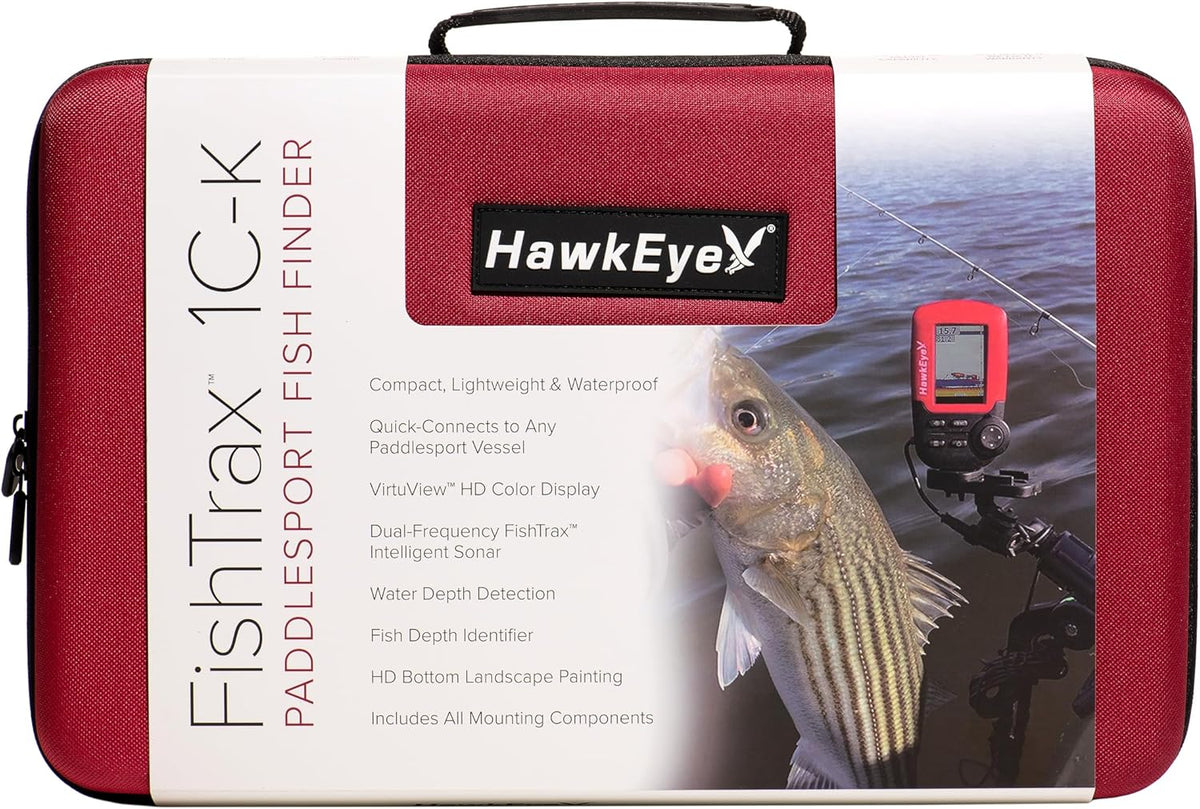 Hawkeye FISHTRAX 1C-K | PADDLESPORT Fish Finder, Red, (FT1PXC-k) - PuriLite