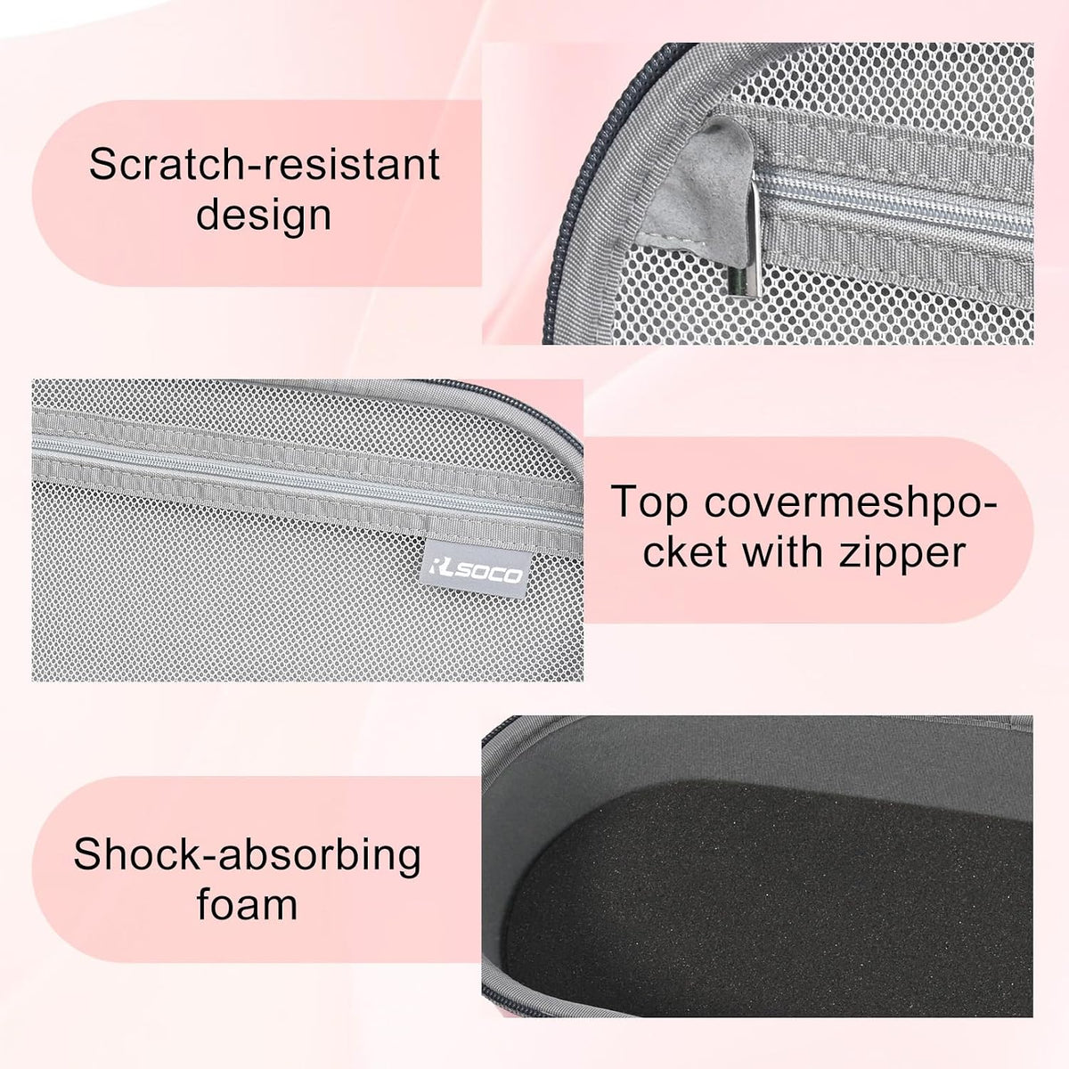 RLSOCO Case for Dyson Supersonic Travel Hair Dryer and Attachments - Pink Protective Carrying Case for Dyson Travel Hair Dryer, Shockproof, Dustproof, Water-Resistant, for Travel & Daily Storage