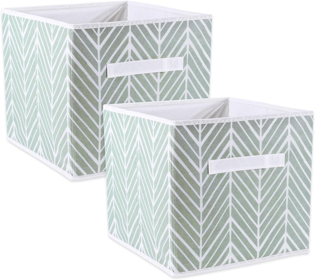DII Foldable Fabric Storage Containers for Nurseries, Offices, Closets, Home Decor, Cube Organizers & Everyday Storage Needs, (Large - 11 x 11 x 11) Scroll Nautical Blue - Set of 2 - PuriLite