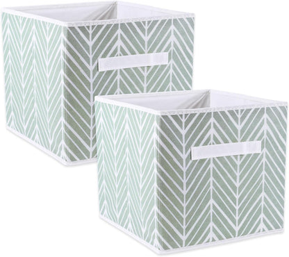 DII Foldable Fabric Storage Containers for Nurseries, Offices, Closets, Home Decor, Cube Organizers & Everyday Storage Needs, (Large - 11 x 11 x 11) Scroll Nautical Blue - Set of 2 - PuriLite