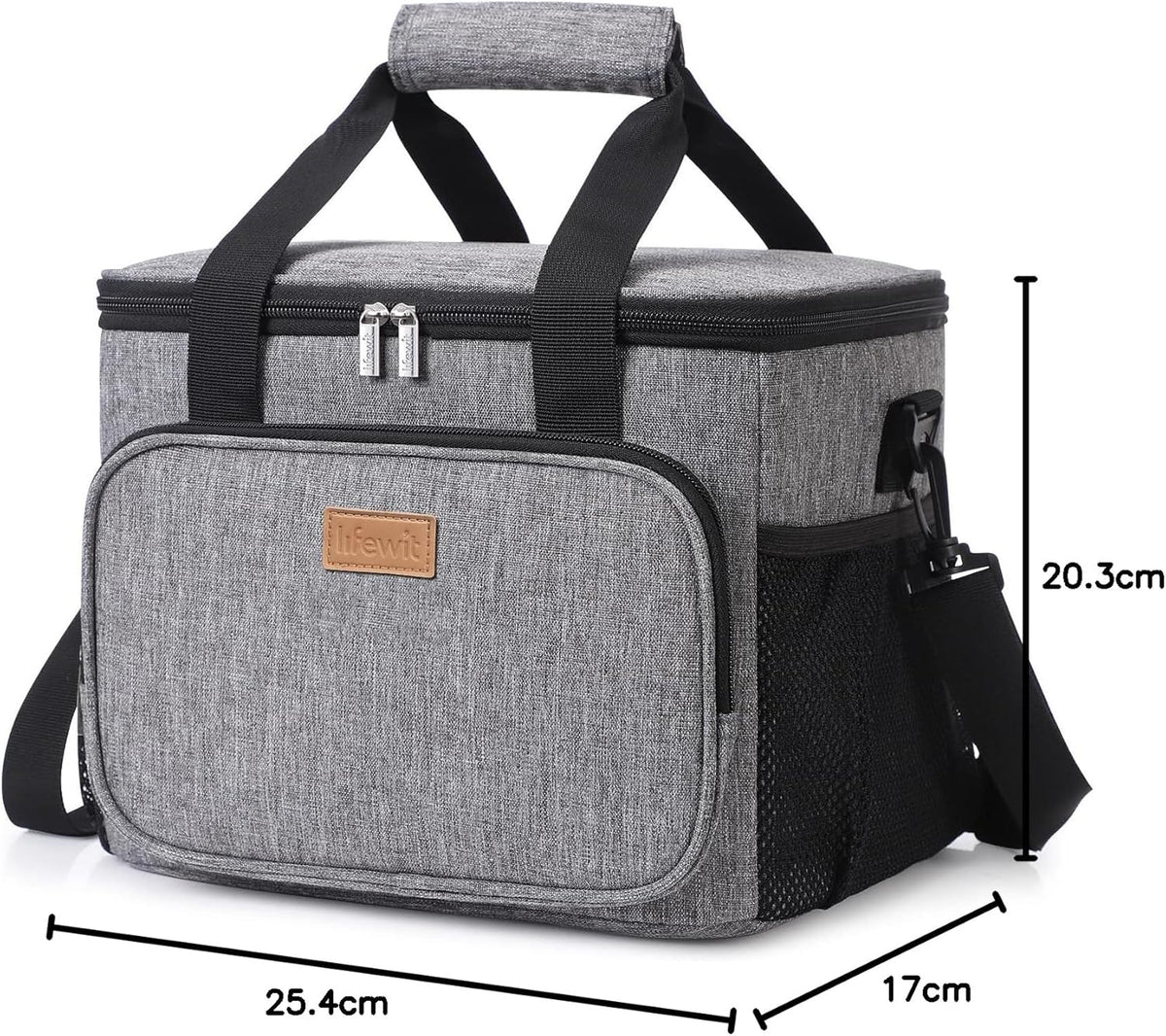 Lifewit Large Lunch Bag for Adults, 24-Can 15L Insulated Lunch Box Leakproof Soft Cooler Cooling Tote for Men Women, Waterproof Reusable Cooler Bags for Work Office Outdoor Picnic Camping, Black - PuriLite