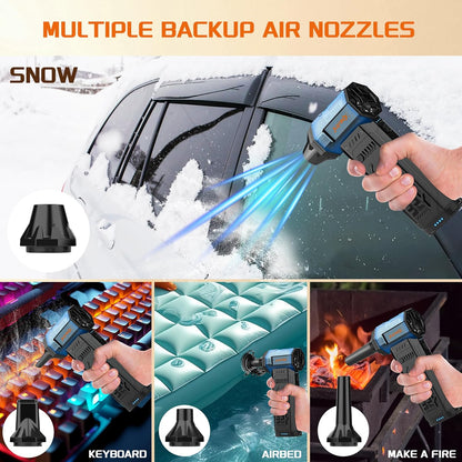 X301 Compressed Air Duster-250000RPM Super Power Electric Air Duster, Replaceable Batteries,Long Life mini Blower, 3-Gear Adjustable,4 nozzles for Computer, Keyboard, Outdoors and Car Cleaning - PuriLite