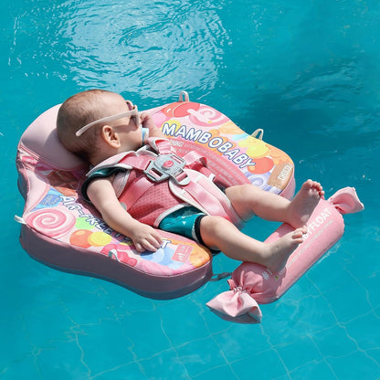 Mambobaby Baby Swim Float with Canopy, Non-Inflatable Solid Baby Float, Upgrade Soft Skin-Friendly Material Infant Swim Float - PuriLite