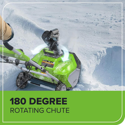 Greenworks 13 Amp 20-Inch Corded Electric Snow Blower-Walk-Behind Snow Thrower with 180° Adjustable Chute & 30FT Throwing Distance & 8" Clearing Depth, Ideal for Driveway, Walkway & Yard Snow Removal