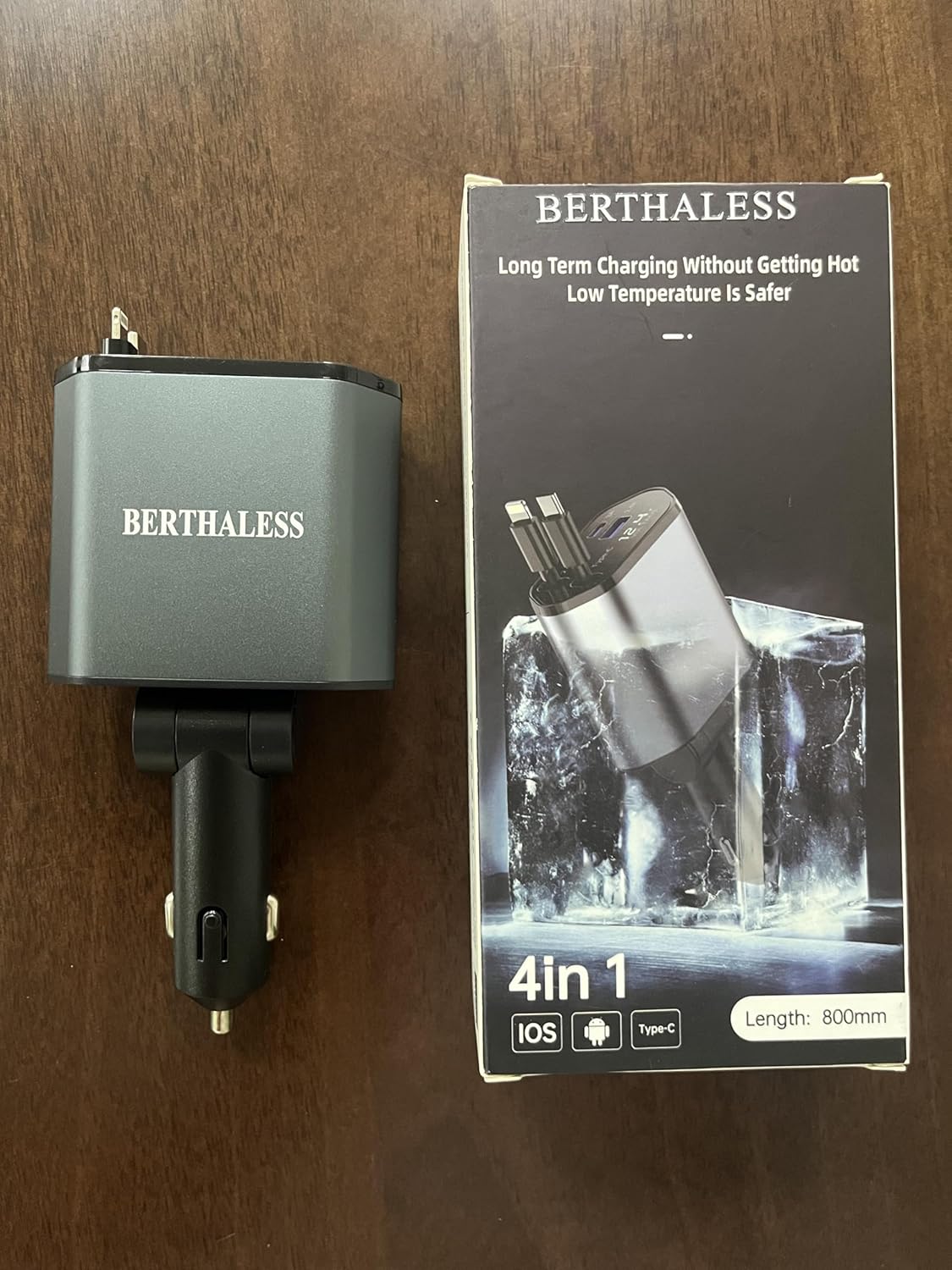 Retractable Car Charger, 4 in 1 Fast Charging Car Charger USB-C & USB-A Compatible with iPhone 16/15/14/13/12/11,Galaxy,Pixel - PuriLite