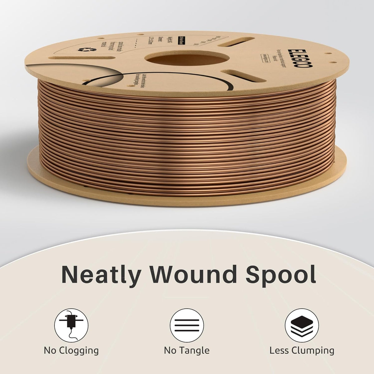 ELEGOO PLA Filament 1.75mm Black 1KG,3D Printer Filament Dimensional Accuracy +/- 0.02mm,1kg Cardboard Spool(2.2lbs) 3D Printing Filament Fits for Most FDM 3D Printers - PuriLite