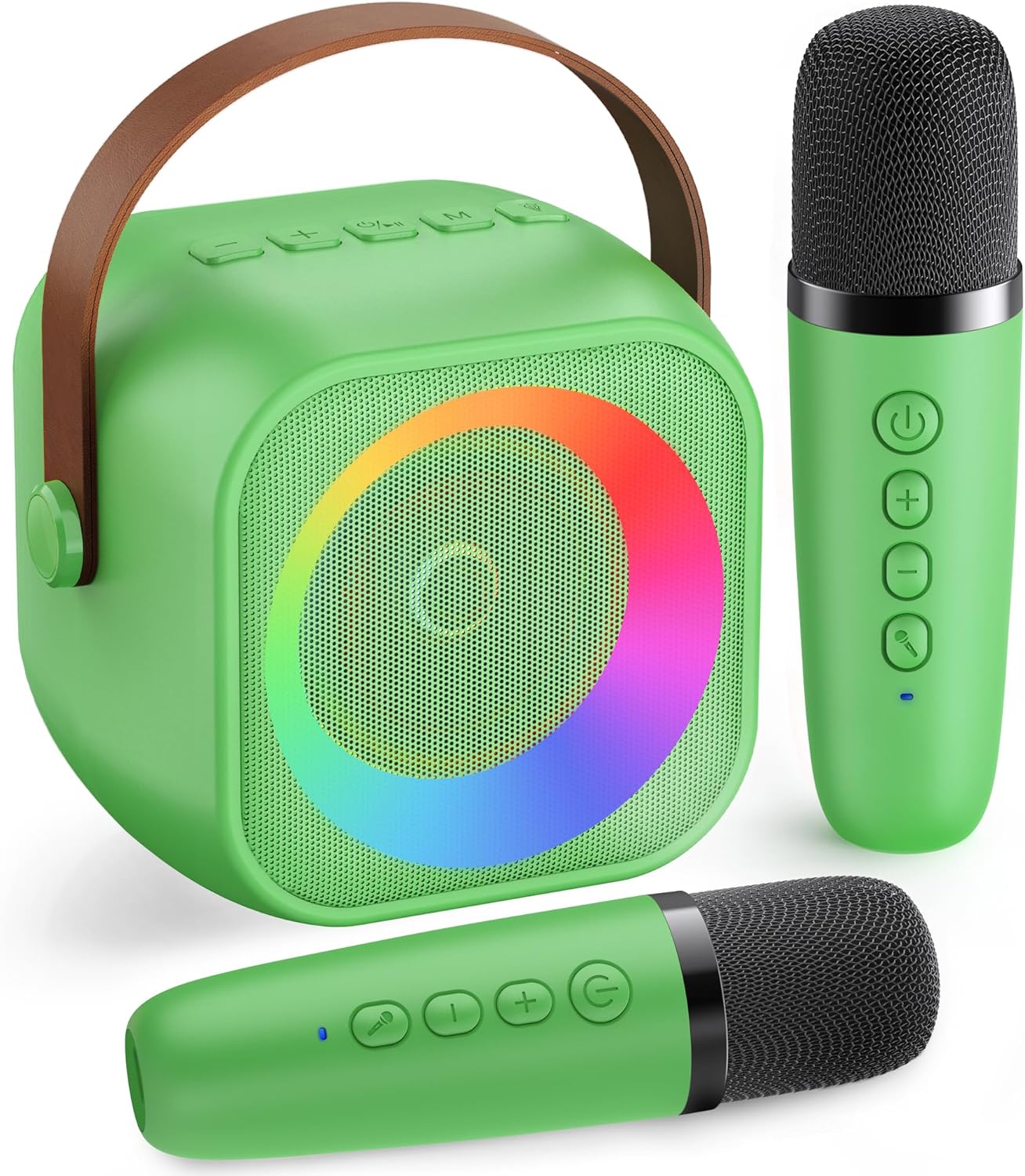 Mini Karaoke Machine, Portable Bluetooth Karaoke Speaker with 2 Wireless Microphones and Party Lights for Kids and Adults, Birthday Gifts for Girls Boys Family Home Party (Hotpink) - PuriLite