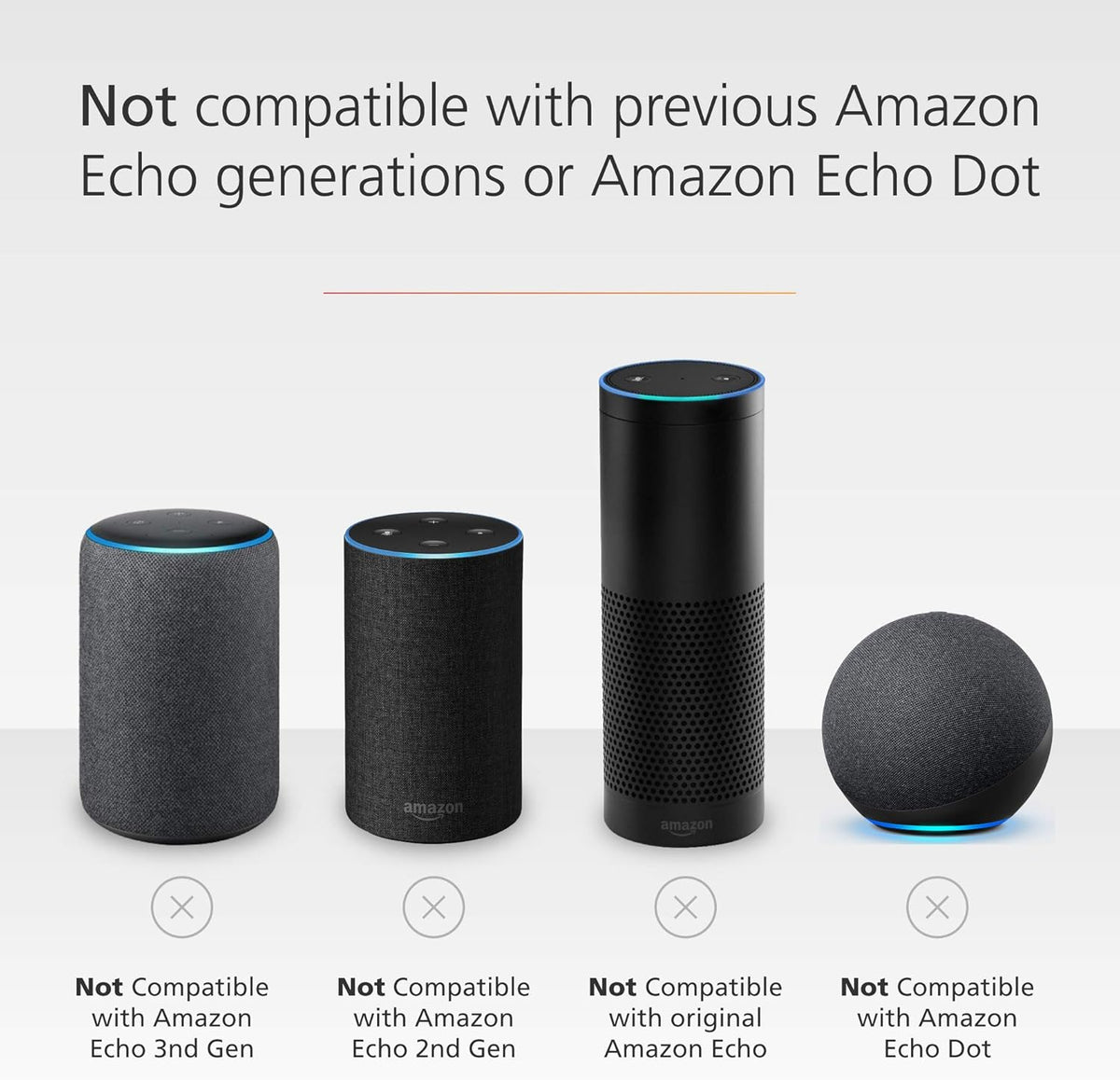 Battery Base in Black, for Echo (4th generation). Not compatible with previous generations of Echo or Echo Dot (1st Gen, 2nd Gen, or 3rd Gen). - PuriLite