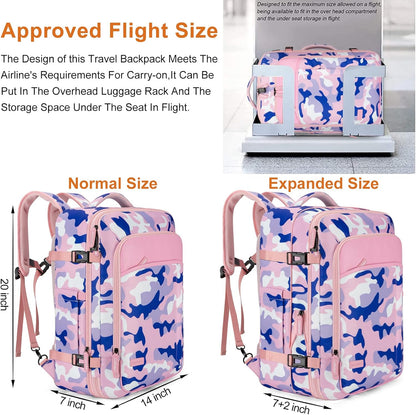 Lumesner Carry on Backpack, Extra Large 40L Flight Approved Travel Backpack for Men & Women - PuriLite