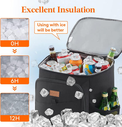 Lifewit 26L 34-Can Insulated Cooler Backpack Cool Bag, Large Picnic Bag Leakproof Portable Fridge Soft Food Cooler Box for Men Women for Outdoor/Picnic/Beach/BBQ/Camping/Travel/Family - PuriLite