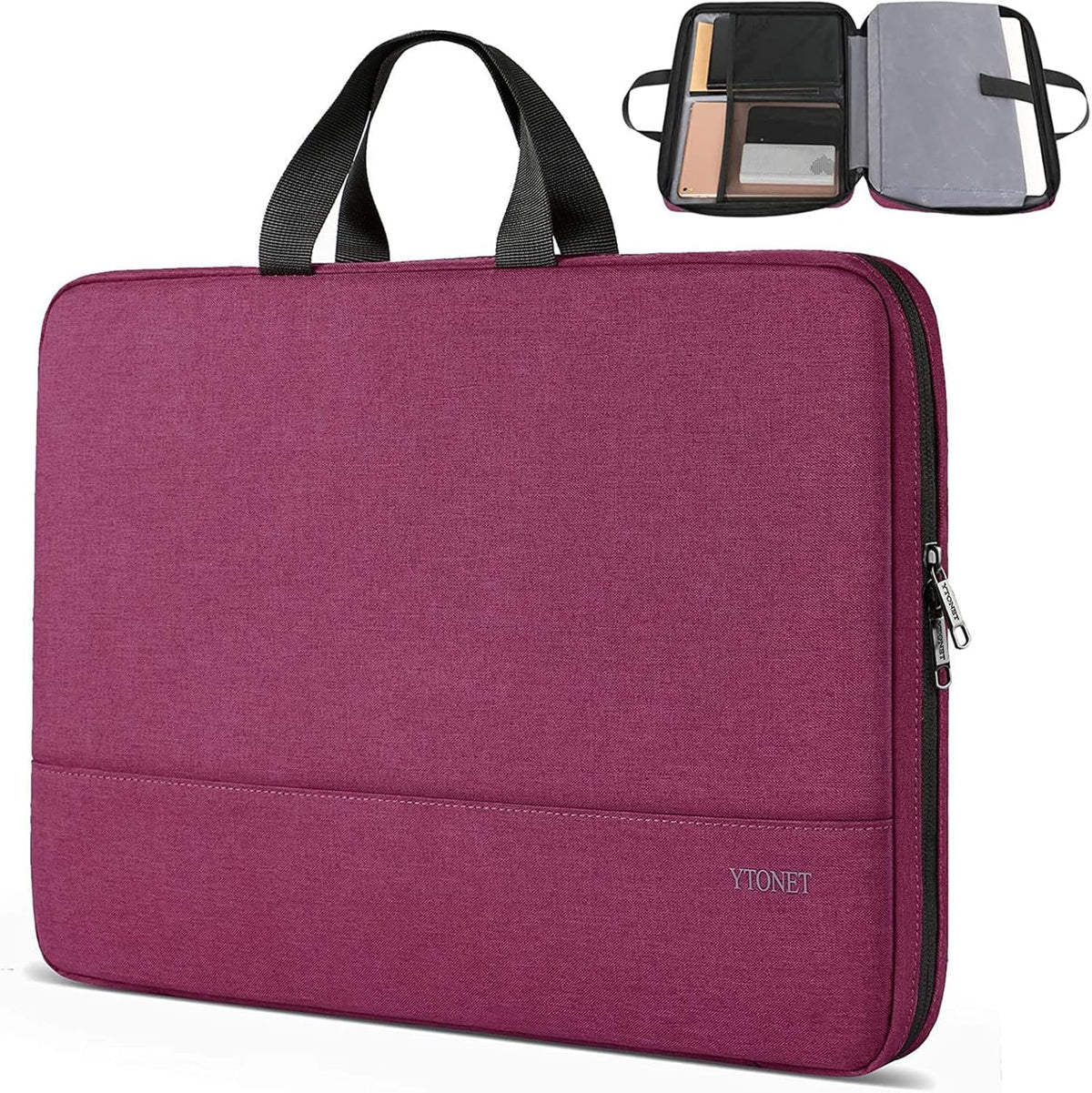 Ytonet Laptop Sleeve, 15.6 inch TSA Laptop Bag Laptop Case Water Resistant Computer Carrying Bag Compatible for Lenovo, HP, Dell, Asus Notebook, Gifts for Men Women, Grey - PuriLite