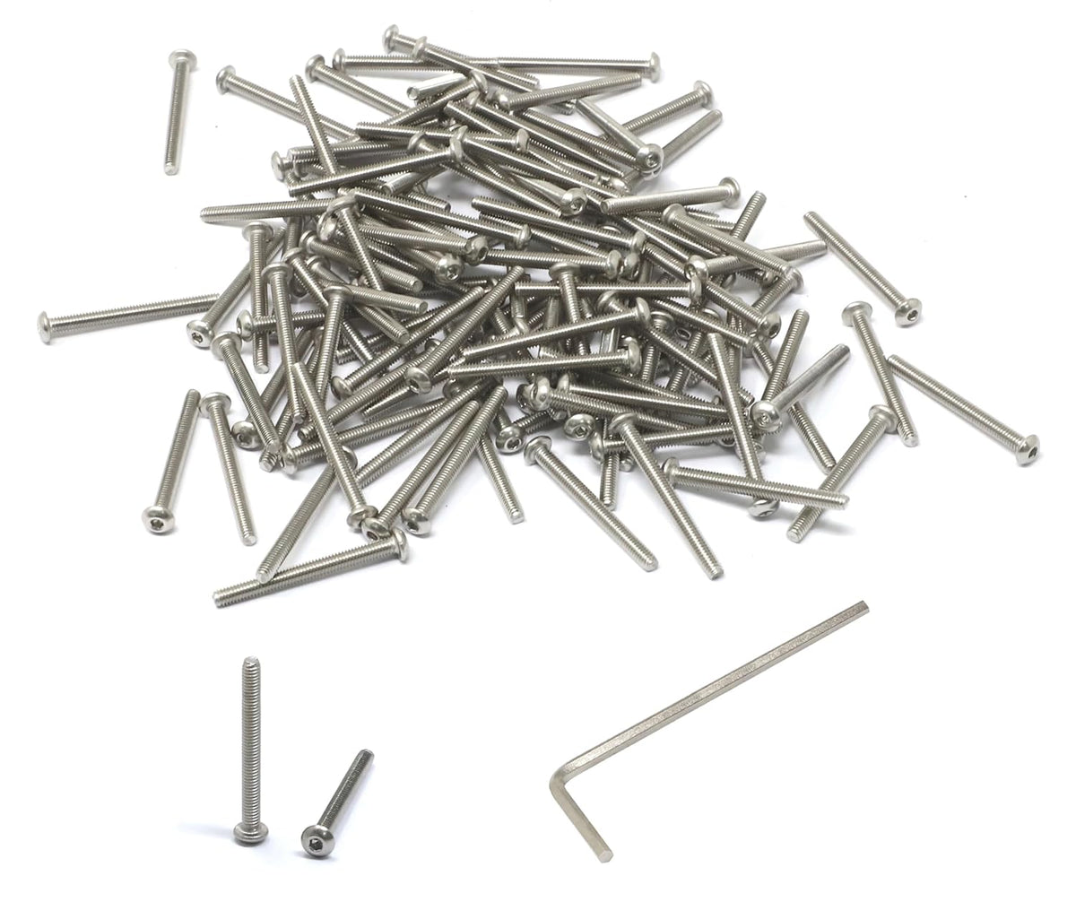 iexcell 50 Pcs M6 x 20mm Thread Pitch 1 mm Stainless Steel 304 Hex Socket Button Head Cap Screws Bolts Kit - PuriLite