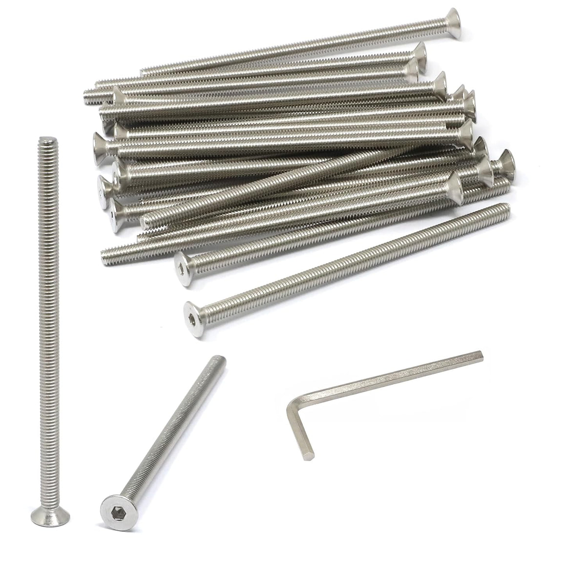 iexcell 5 Pcs M8 x 80mm Thread Pitch 1.25 mm Stainless Steel 304 Hex Socket Flat Head Cap Screws Bolts Kit - PuriLite