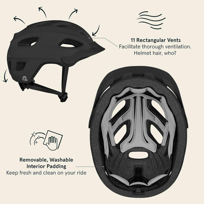 Retrospec cm-4 Bike Helmet with LED Safety Light Adjustable Dial and Removable Visor - PuriLite