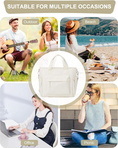 Lunch Bag Insulated Lunch Box Leakproof Lunch Tote Bags for Women Men,Portable Thermal Cooler Bag Lunch Containers with Shoulder Strap for Work, Family, Picnic, School, Outdoor,BBQ C2-Pinkpurple - PuriLite