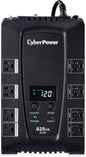 CyberPower CP825AVRLCD Intelligent LCD UPS System, 825VA/450W, 8 Outlets, AVR, Compact - PuriLite