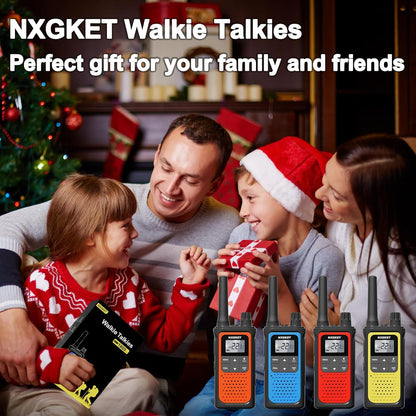 NXGKET Walkie Talkies Long Range for Adults Kids – Rechargeable Two Way Radio with 22 Ch, 1800mAh Battery, USB-C Charging, NOAA Weather, VOX, Flashlight – Great for Outdoor Camping & Hiking 4 Pack - PuriLite