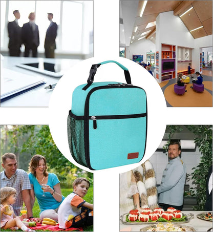 Lunch Box for Men Women Adults Small Lunch Bag for Office Work Picnic - Reusable Portable Lunchbox, Black - PuriLite
