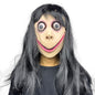 Scary Momo Mask with Long Black Wig - Latex Halloween Costume for Adults - Creepy Face Mask for Parties & Haunted Houses - PuriLite