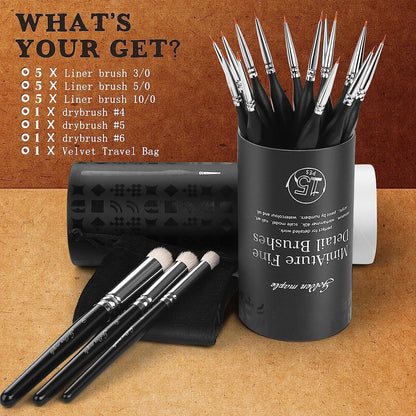 Detail Paint Brushes Set 10pcs Miniature Brushes for Fine Detailing & Art Painting - Acrylic, Watercolor,Oil,Models - PuriLite