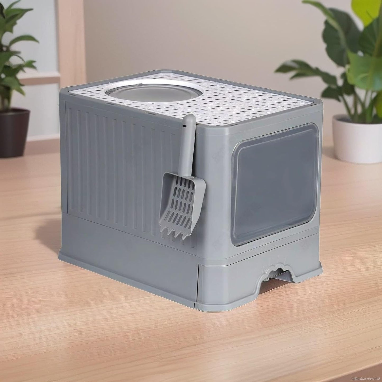 Foldable Cat Litter Box, Acotsun Extra Large Front Entry Enclosed Cat Potty, Top Entry Anti-Splashing Cat Toilet, Litter Cat Box - PuriLite