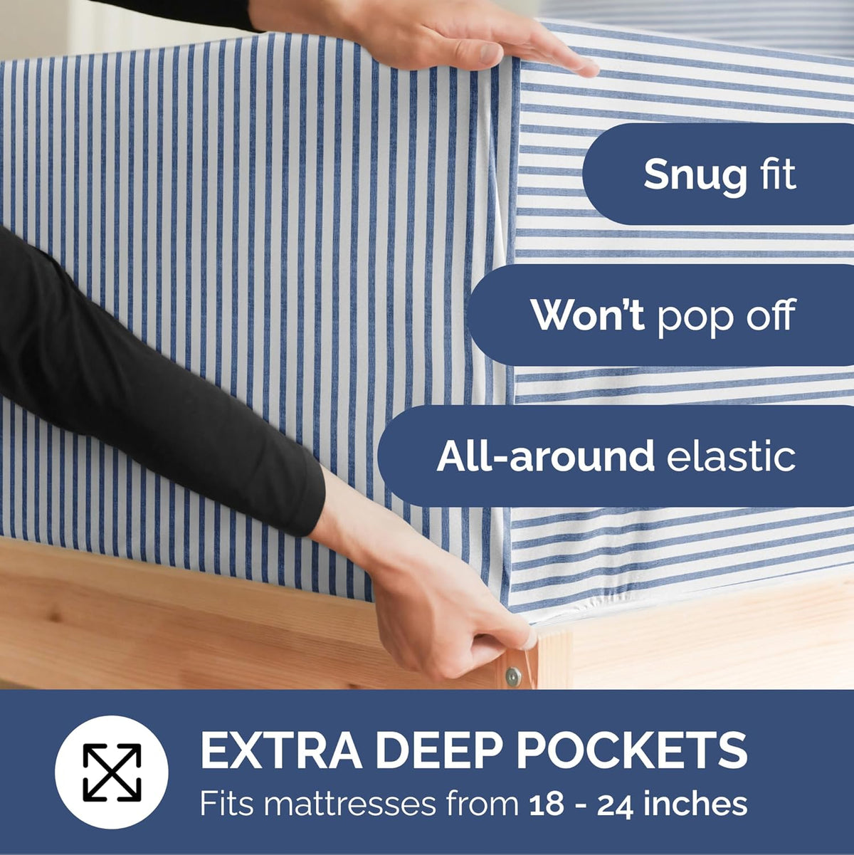 Extra Deep Queen Sheet Set - 6 Piece Breathable & Cooling Sheets - Hotel Luxury Bed Sheets Set - Easy & Secure Fit - Soft, Wrinkle Free & Comfy Sheets Set - White Sheet Set w/Extra Deep Pockets - PuriLite