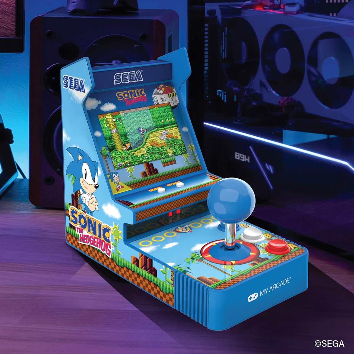 Retro Sonic Handheld Arcade Console – 2-in-1 Classic Games with Joystick, 3.5-Inch Full Color Display, Portable Sega-Style Gaming - PuriLite