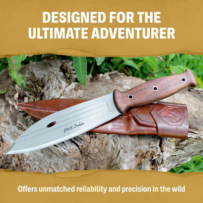 Condor Tool & Knife Bushlore 4.375-Inch Drop Point Blade, Handle with Leather Sheath, Plain - PuriLite
